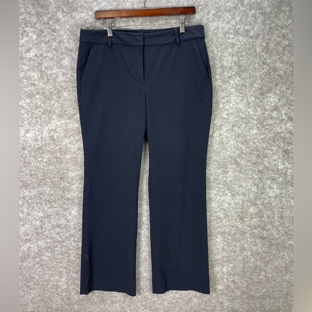J Crew Mercantile Pants Womens 12 Navy Blue Slim Ankle Stretch Work Office.